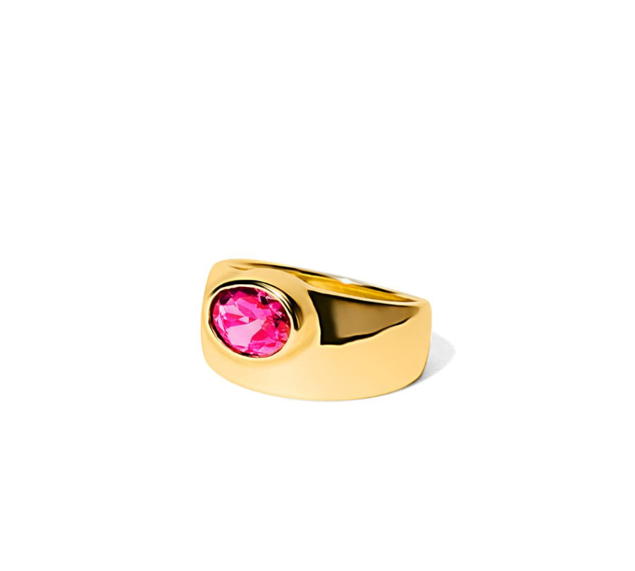 Bague en or 18 carats avec pierres précieuses naturelles – Collection de bagues colorées luxe femme (rubis, émeraude, saphir, citrine, diamant blanc)