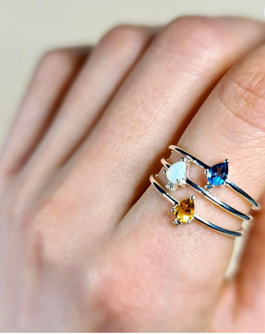 Bague Poire en Or 18K