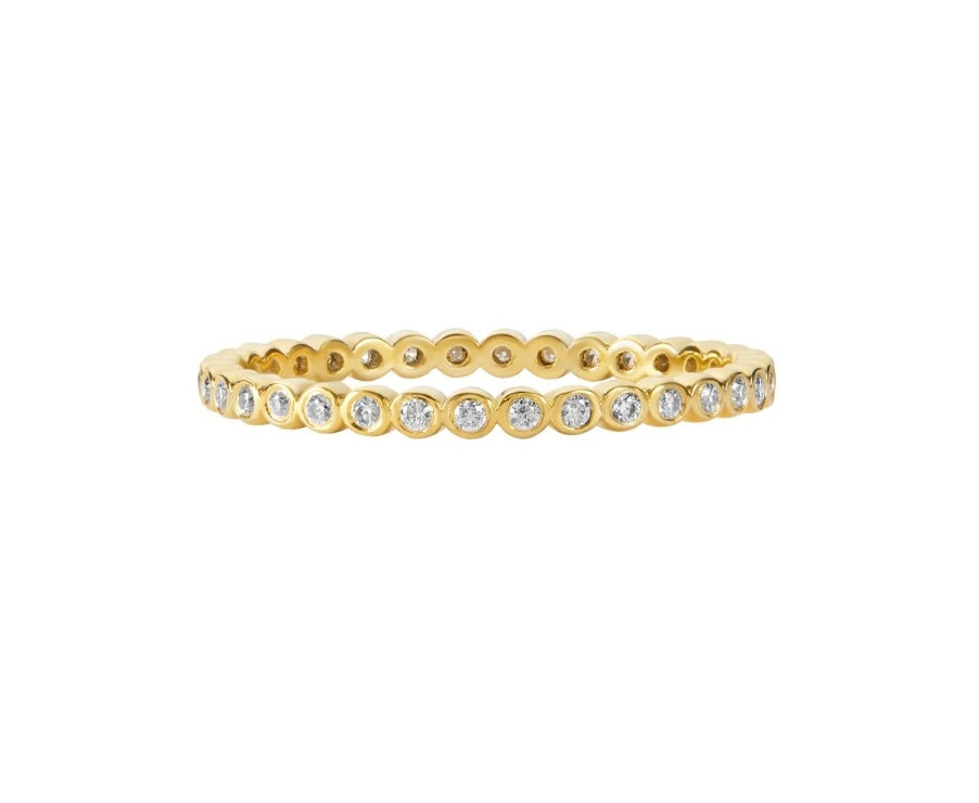 Bague fine en or 18K sertie de diamants – Alliance élégante minimaliste – Bijou intemporel femme – Cadeau luxe personnalisé